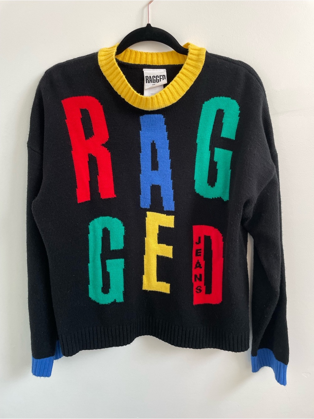 Ragged Jeans Black Colorblock Logo Sweater